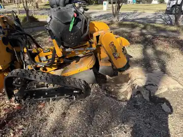 Texas Tree Tops stump grinder removing a stump