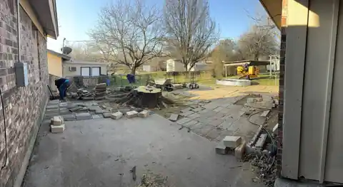 Stump removal work in a DFW yard